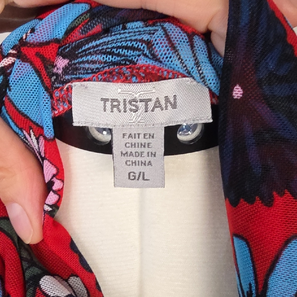 Tristan Floral Mesh Top – Red & Multicolor Floral – Women’s G/L - Picture 3 of 10